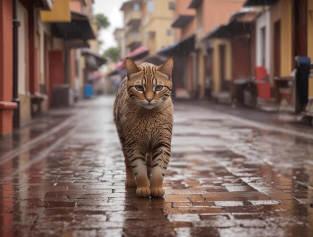 gato andando pelas ruas