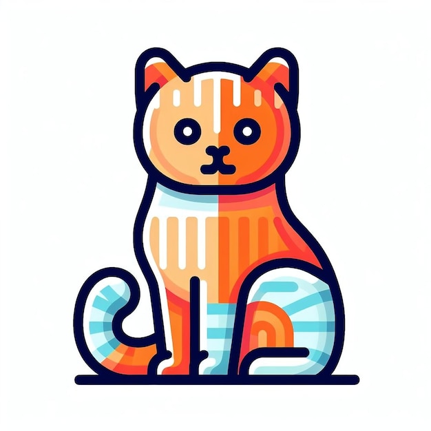 Foto gato animado icono plano vectorial con colores vibrantes (en inglés)