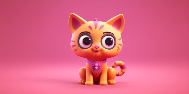 Foto gato animal lindo de arcilla animación de dibujos animados ai generado