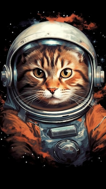 Gato astronauta no espaço