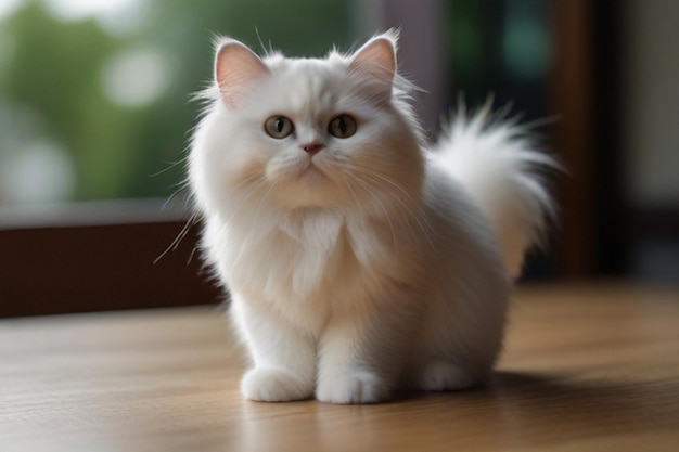 un gato blanco con ojos azules y una nariz blanca