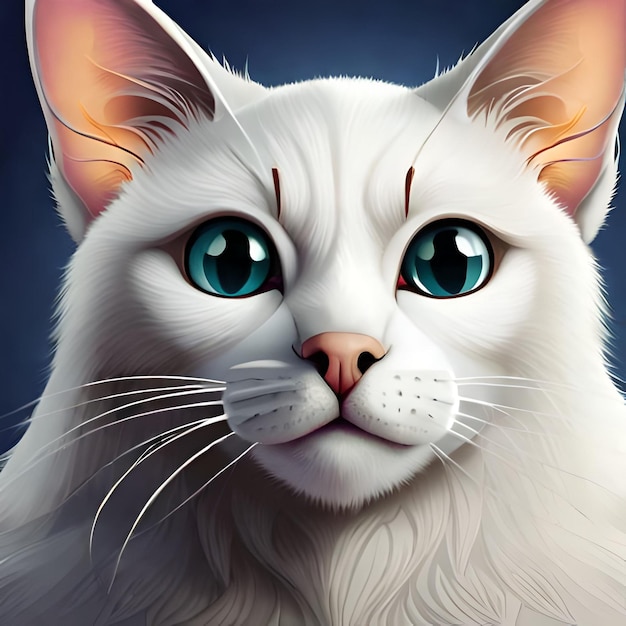 Un gato blanco con ojos azules y un ojo azul.