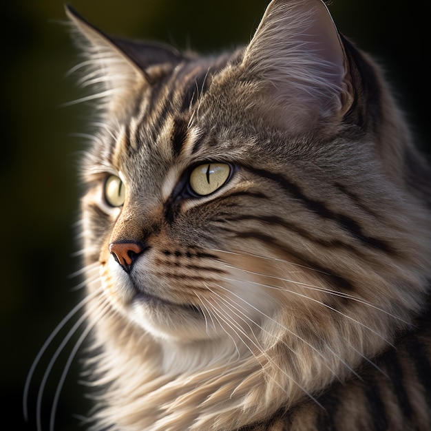 Gato bobtail americano realista sobre un deslumbrante fondo natural al aire libre