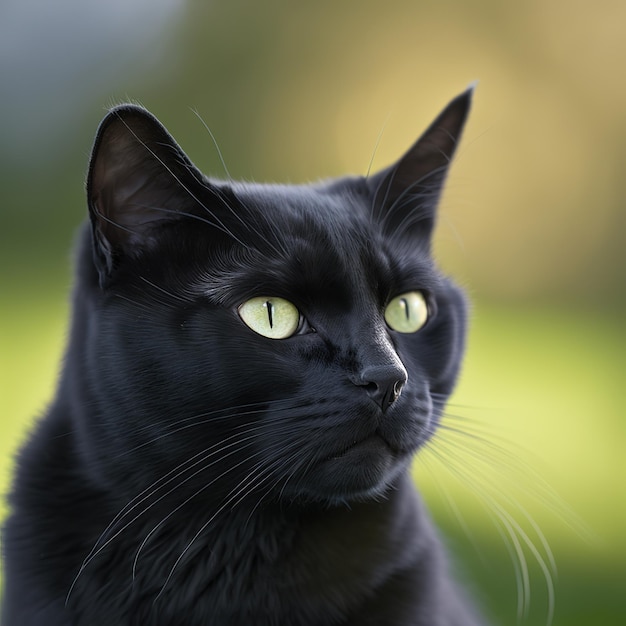 Gato bombay realista sobre un deslumbrante fondo natural al aire libre