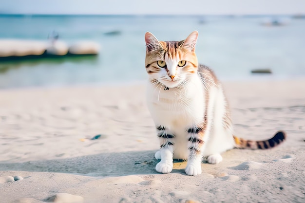 Gato bonito férias viagens lazer gerado ai