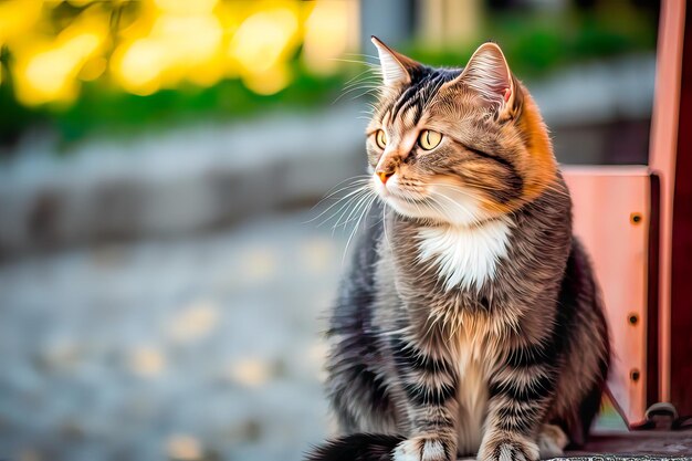 Gato bonito férias viagens lazer gerado ai