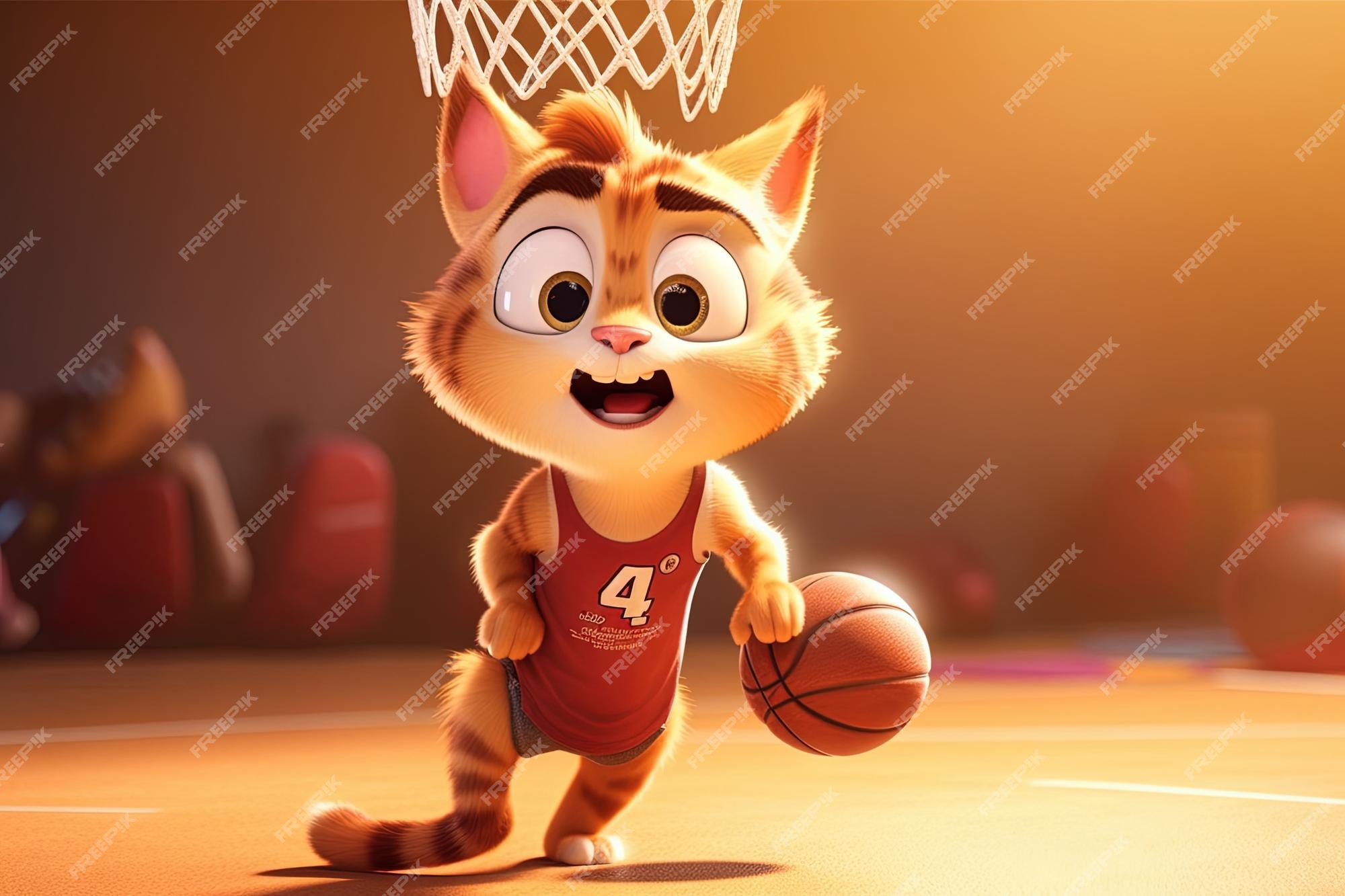 Design De Desenho De Gatos 3d Jogando Basquete Ilustração Stock -  Ilustração de adulto, roupa: 251143458