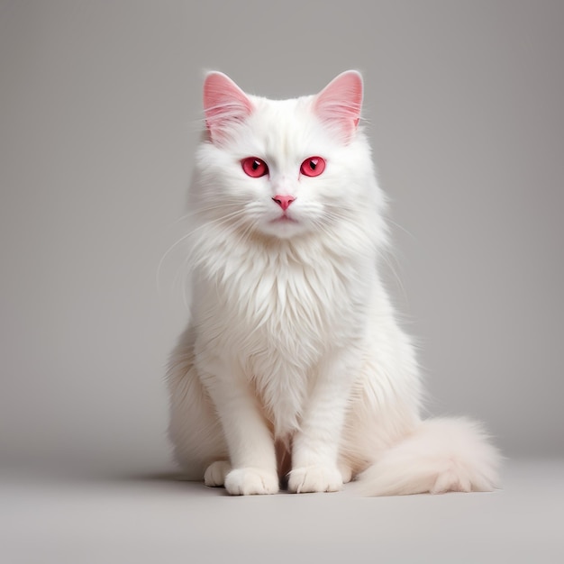 gato branco com olhos rosa