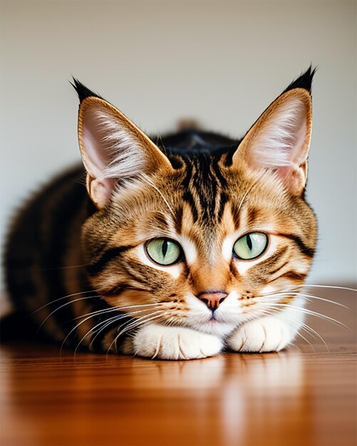 Un gato con una cara linda y pelaje esponjoso