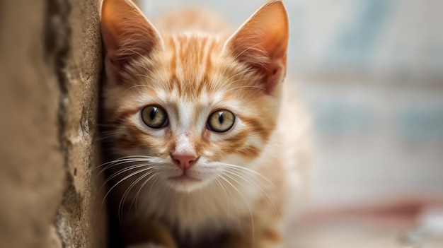 Un gato con la cara roja está mirando a la cámara.