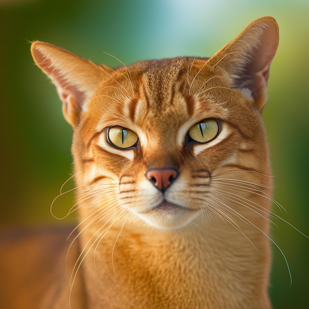 Gato cheetoh realista em fundo natural ao ar livre arrebatador