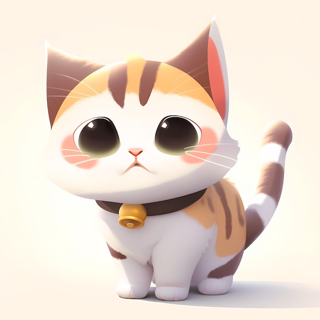 Gato chibi bonito em fundo isolado gerado por IA