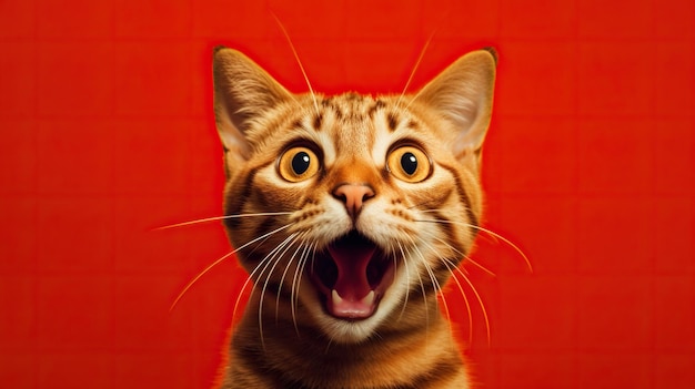 Foto gato chocado gato surpreendido animal surpreendido rosto surpreendido