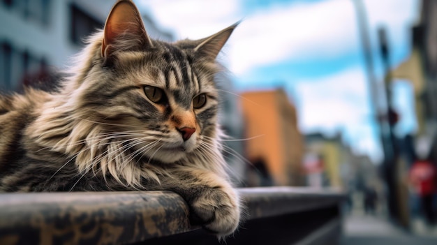 Gato cinzento na floresta