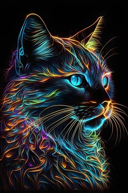 gato de color degradado