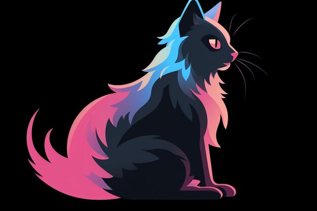 Gato de color gradiente