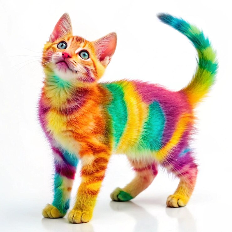 Foto gato colorido (em inglês)