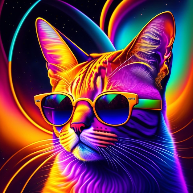 Foto gato colorido
