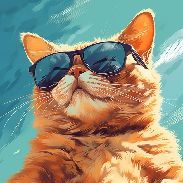 Gato com ilustração de estilo vidro