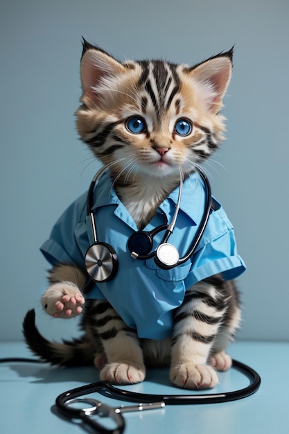 Foto gato como doctor