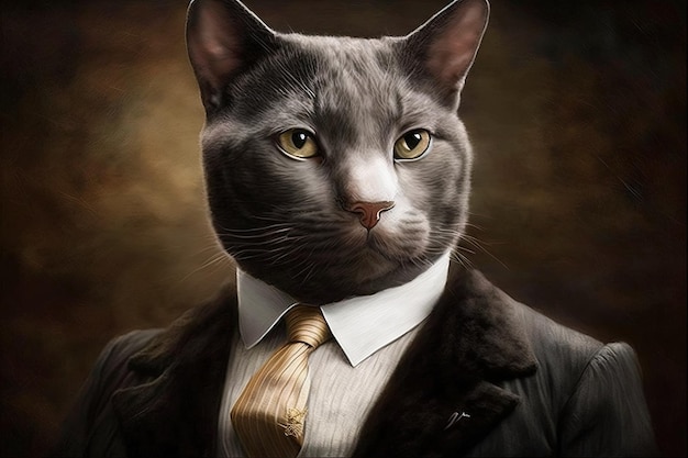 Gato como Martin Luther King Jr famoso personagem histórico retrato ilustração generativa ai