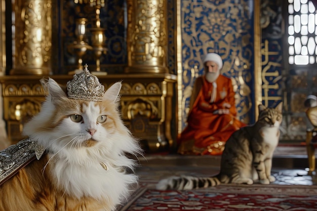 Foto gato como el sultán turco manía de los bigotes