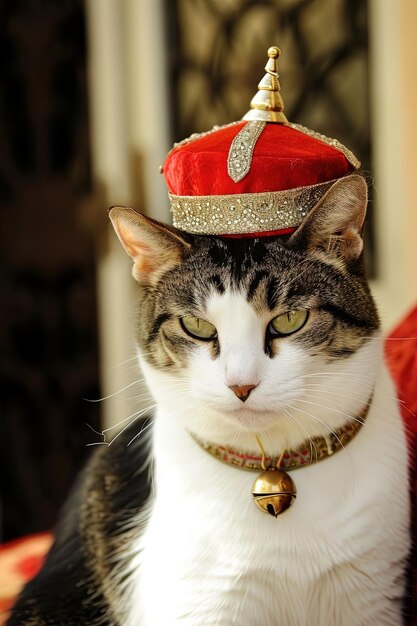 Foto gato como el sultán turco