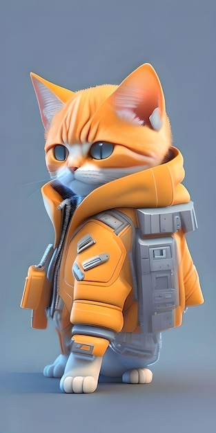 gato cósmico com panos laranja 3