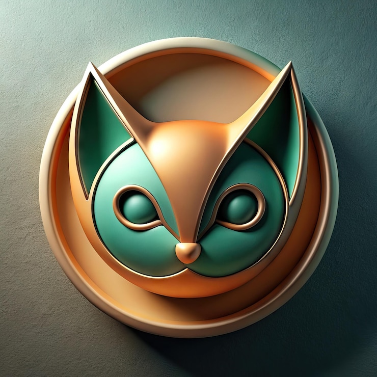 Foto gato en cromo moderno y arte minimalista
