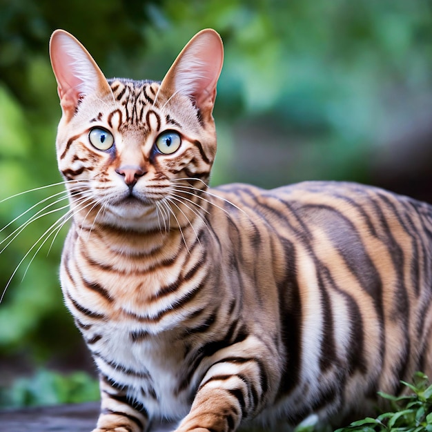 Foto gato de bengala ao ar livre