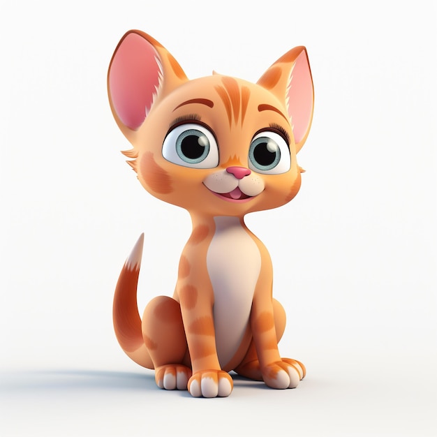 Gato de desenho animado 3D