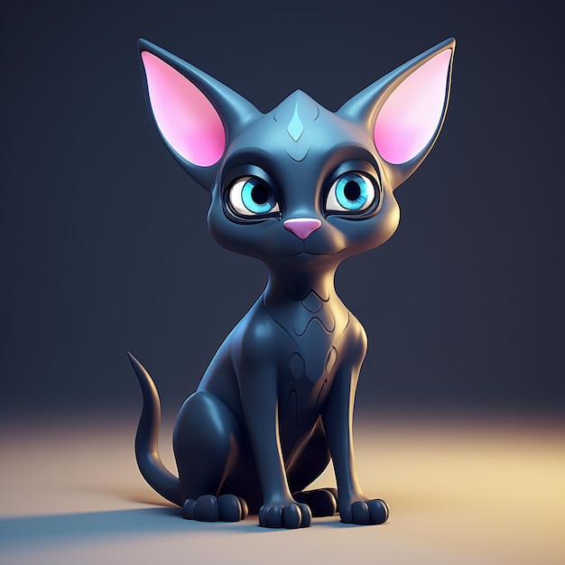 Gato de desenho animado 3D