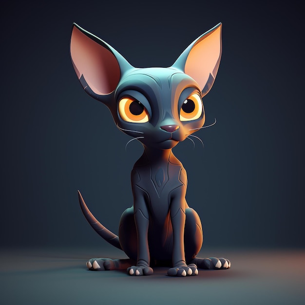 Gato de desenho animado 3D