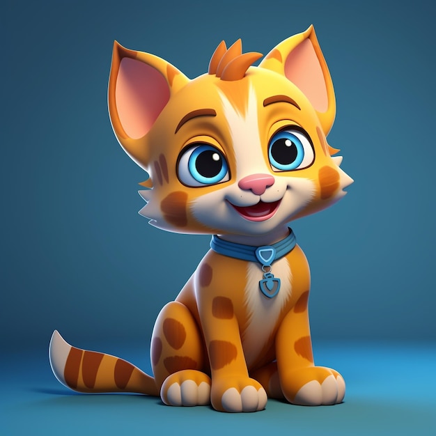 Gato de desenho animado 3D