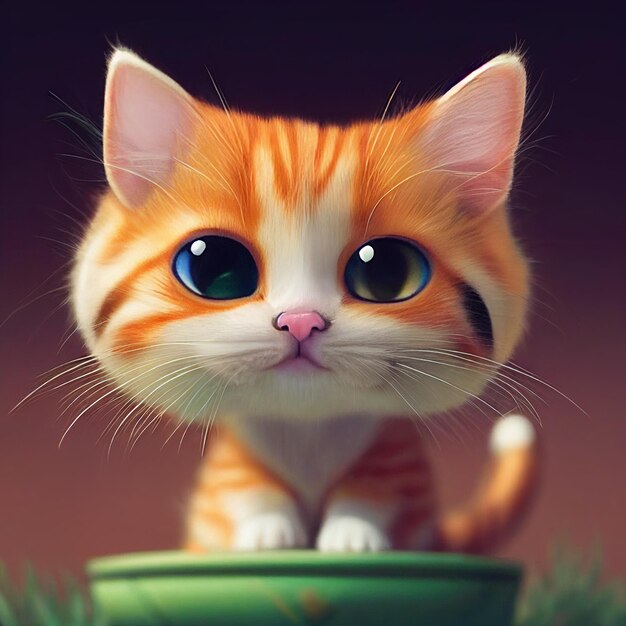 Gato de desenho animado bonito Imagem gerada