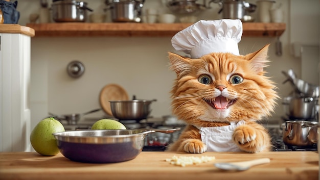 Gatinhos Bonitos Cozinhando Na Cozinha. Localizar E Contar Todos