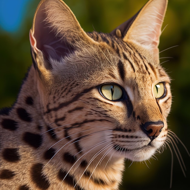 Gato de savana realista em fundo ao ar livre natural arrebatador