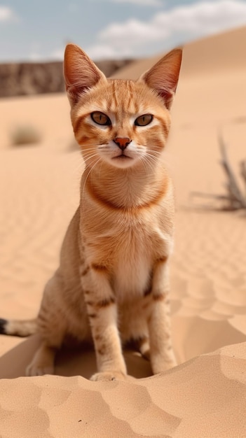 Un gato en el desierto