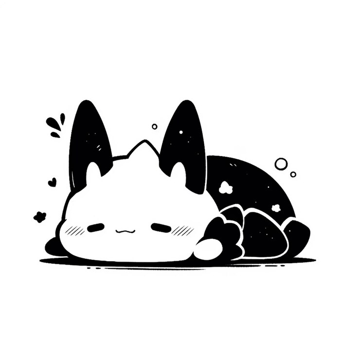 Foto gato de dibujos animados durmiendo sobre una almohada con burbujas saliendo de ella ai generativo