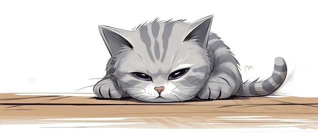 el gato de dibujos animados en el piso clipart de dibuyos animados