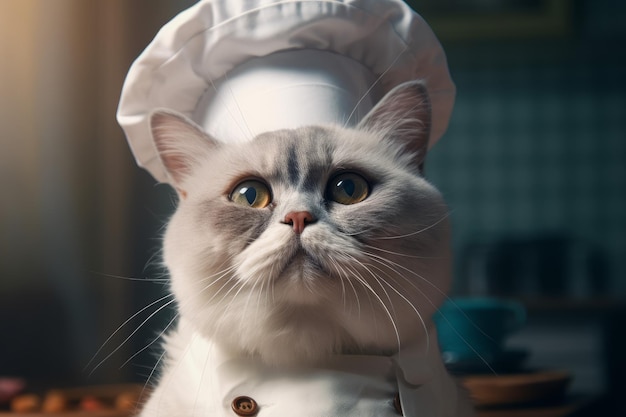 Gato disfrazado de chef Generate Ai