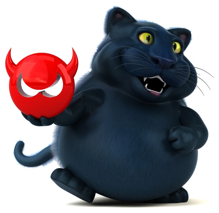 Foto gato divertido - ilustração 3d