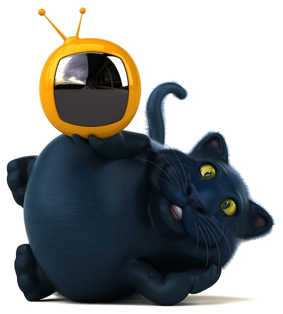 Gato divertido - ilustração 3D