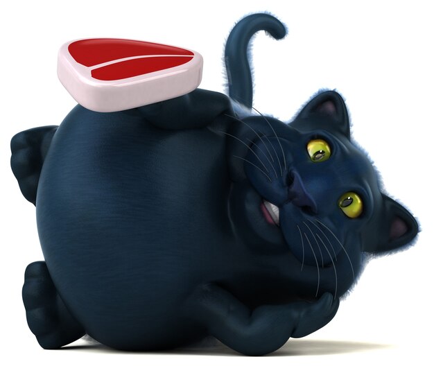 Gato divertido - ilustração 3D