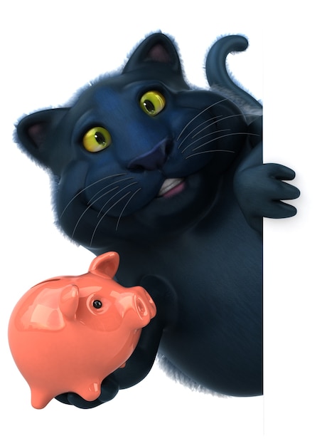 Gato divertido - ilustração 3d