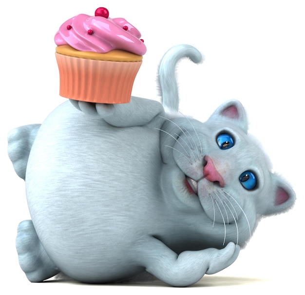 Gato divertido - ilustração 3D