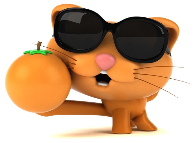 Gato divertido - ilustração 3D