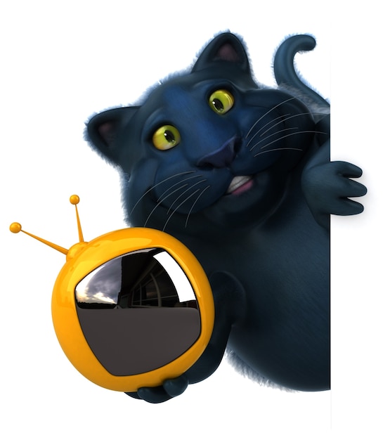 Gato divertido - ilustração 3D