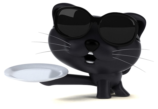 Gato divertido - ilustração 3D