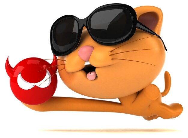 Gato divertido - ilustração 3D